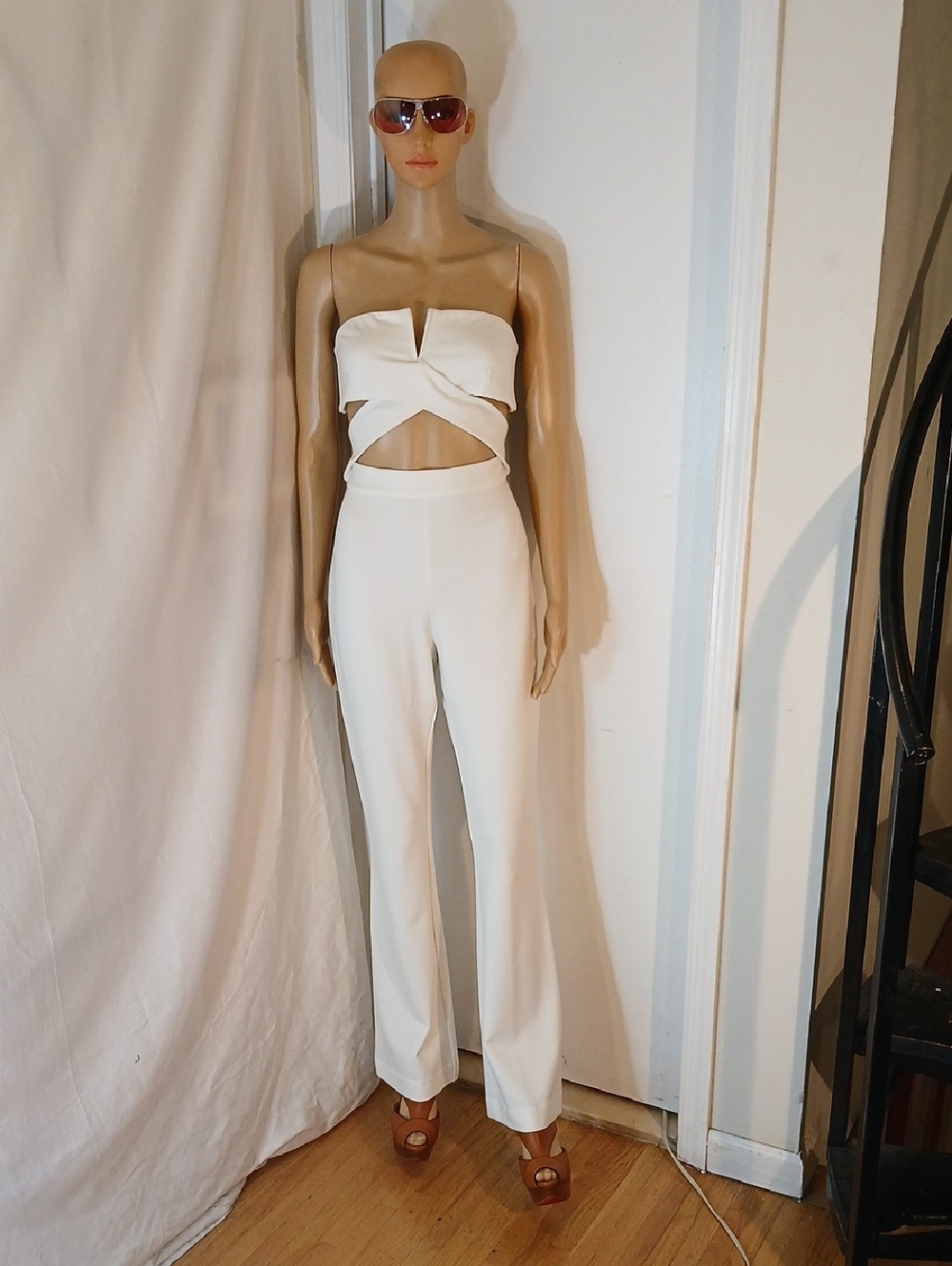 Stunning NWOT Micheal KORS White Strapless Cut-out Jumpsuit